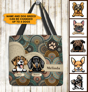 Dog Personalized All Over Tote Bag, Personalized Gift for Dog Lovers, Dog Dad, Dog Mom