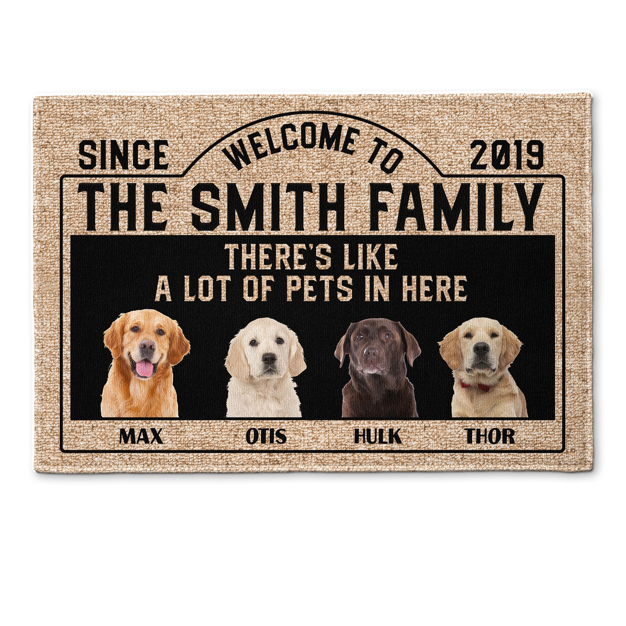 There's Like A Lot Of Pets In Here Ver 2 - Personalized Doormat - Birthday, Funny, Home Decor Gift For Cat & Dog Lover, Pet Owner, Cat Mom, Dog Mom