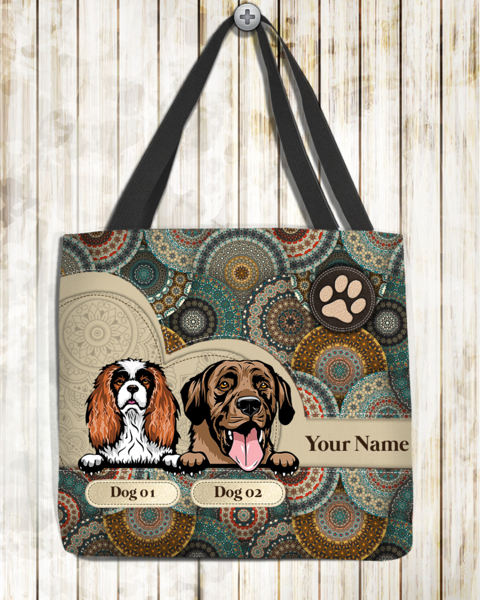 Dog Personalized All Over Tote Bag, Personalized Gift for Dog Lovers, Dog Dad, Dog Mom
