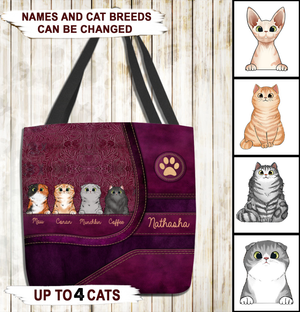 Cat Personalized All Over Tote Bag, Personalized Gift for Cat Lovers, Cat Mom, Cat Dad