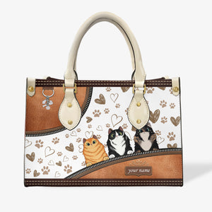 Lovely Cat  Leather Handbag