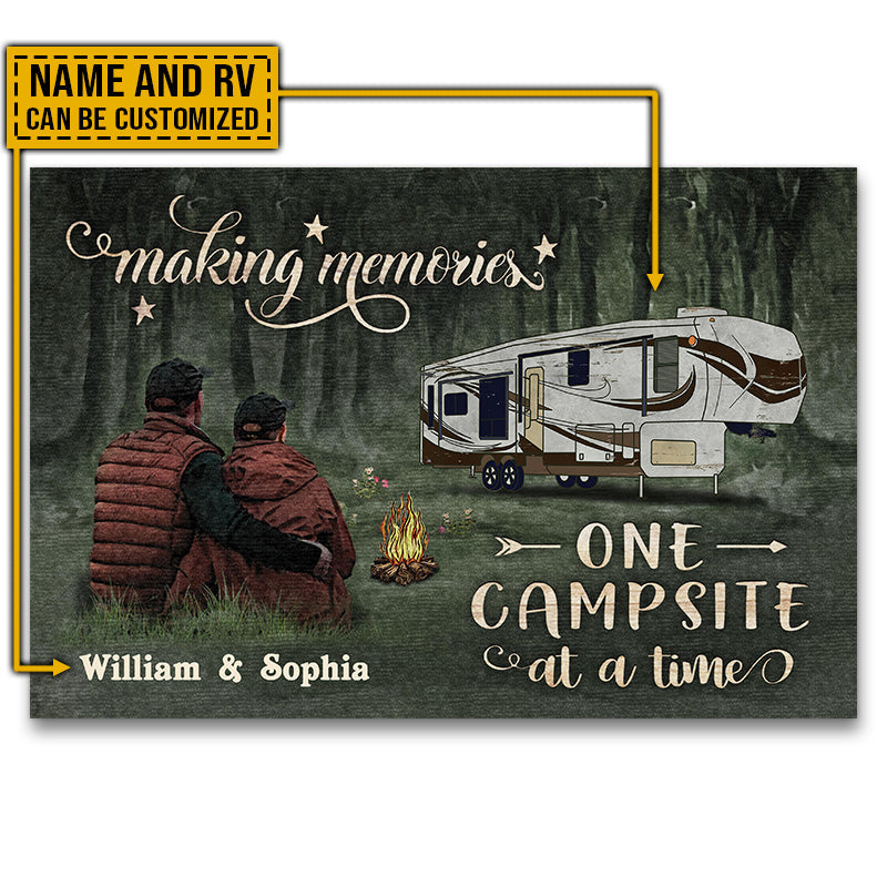 Camping Couple Making Memories One Campsite At A Time Custom Doormat