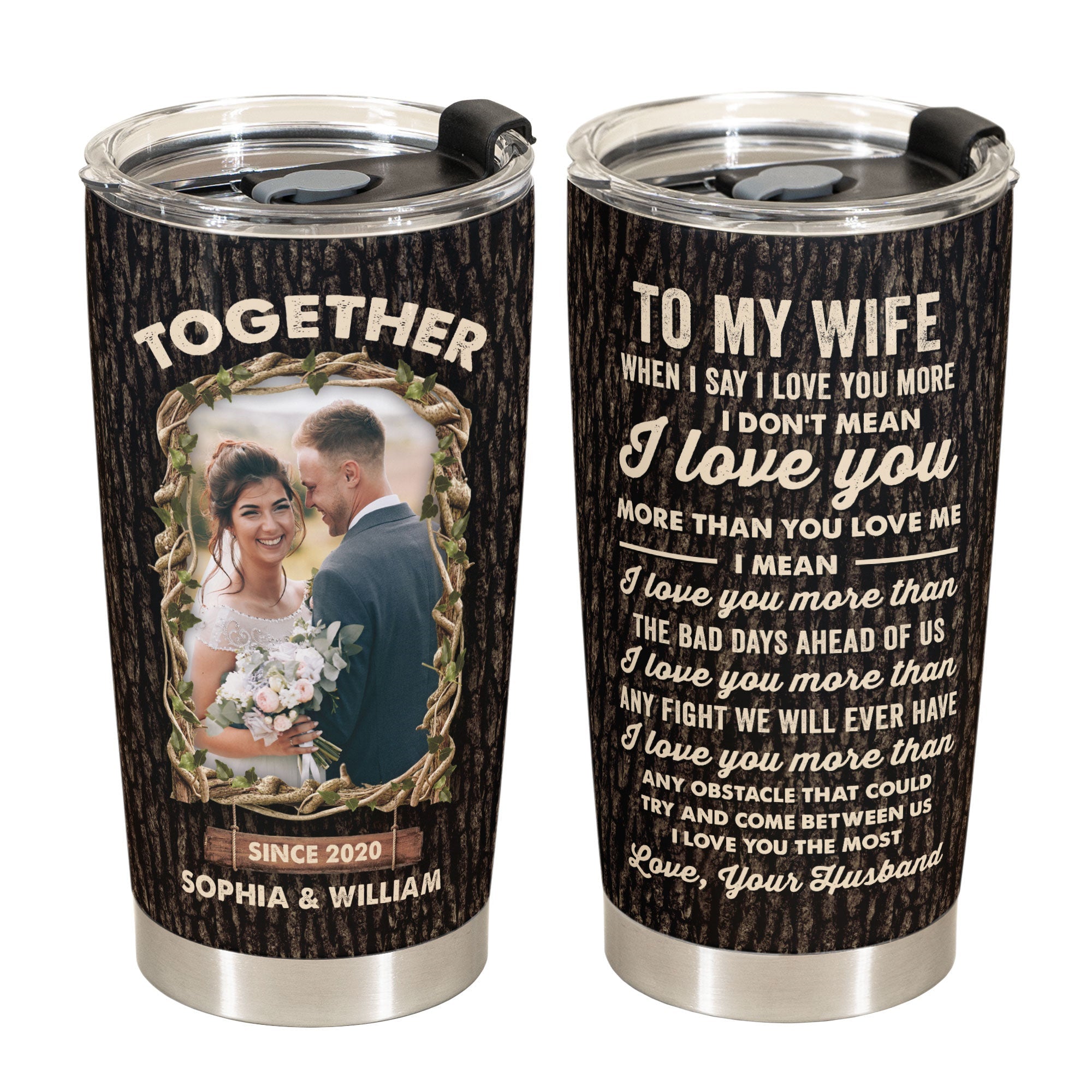 (Photo Inserted) I Love You The Most - Personalized Tumbler Cup - Birthday, Loving Gift For Couple, Wife, Husband, Life Partner