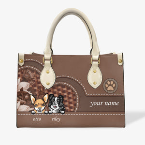 Dog Colorful  Leather Handbag