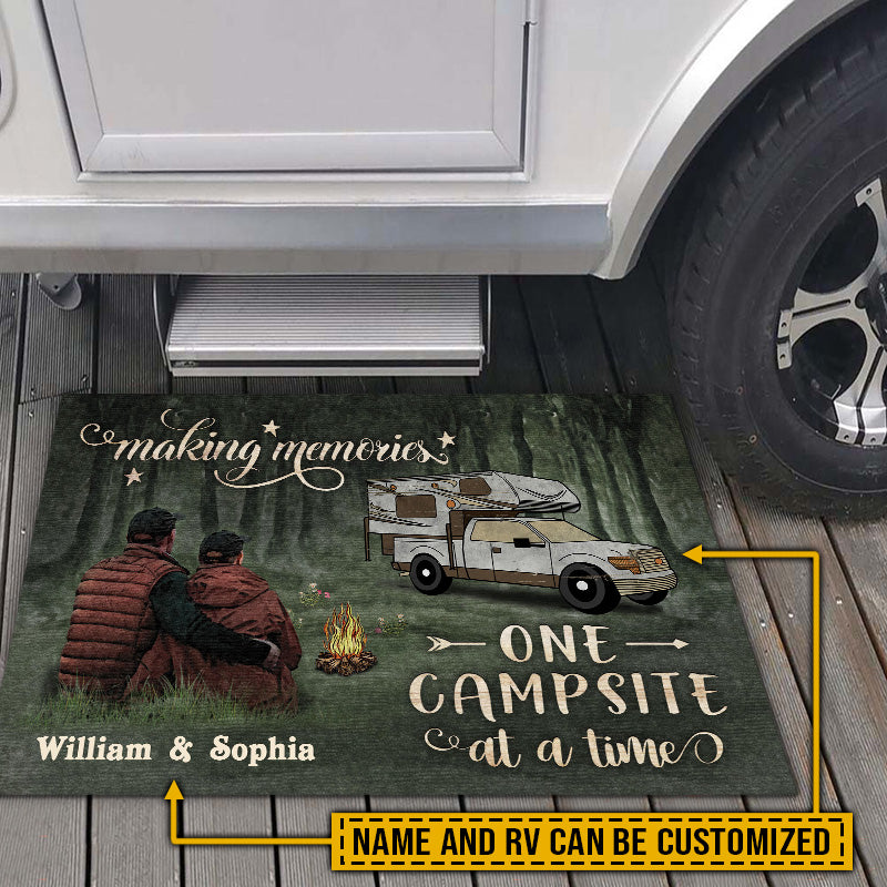 Camping Couple Making Memories One Campsite At A Time Custom Doormat