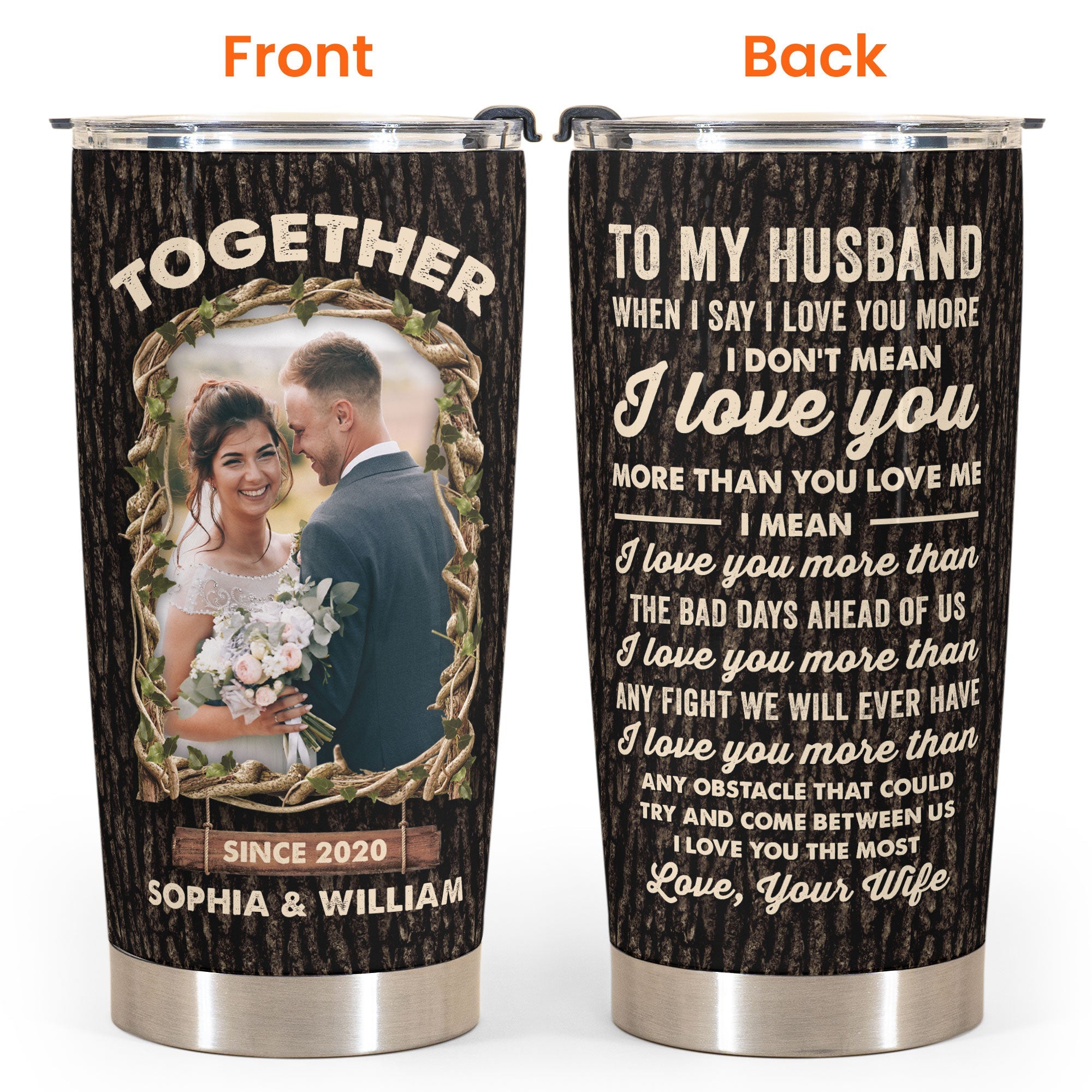 (Photo Inserted) I Love You The Most - Personalized Tumbler Cup - Birthday, Loving Gift For Couple, Wife, Husband, Life Partner