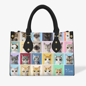 Cute Cat  Leather Handbag